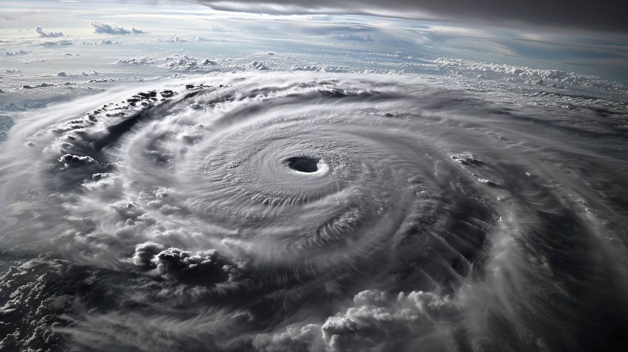 Fotografía de un huracán generada por IA.