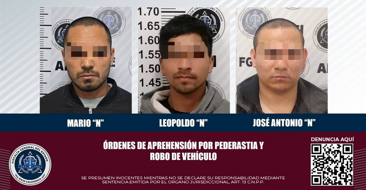 Policiaca Tijuana: vinculan a tres por pederastia y robo