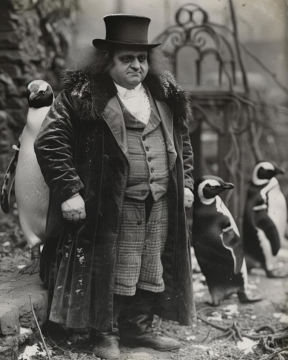 El Pinguino en estilo del siglo XIX según una IA