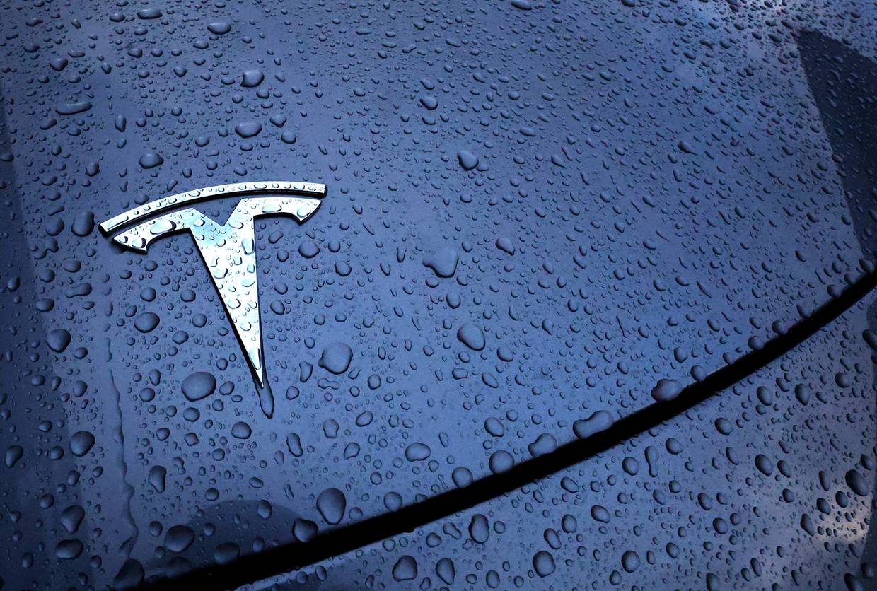 Foto de archivo del logo de Tesla en un auto
Nov 25, 2023. REUTERS/Yves Herman/