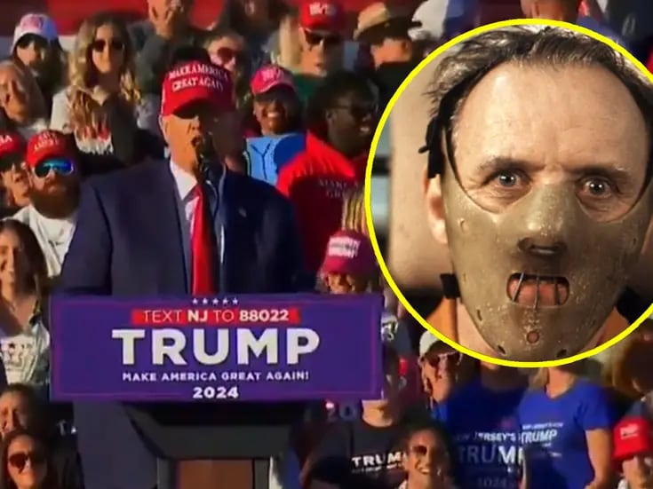Trump causa controversia en su mitin elogiando a Hannibal Lecter y dando discurso antimigrantes con canción de Oscar Brown (VIDEO)