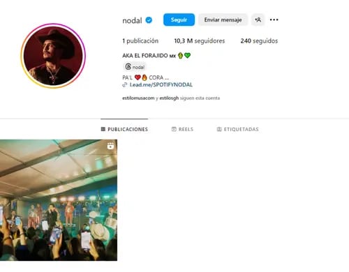 Christian Nodal eliminó las imágenes de su Instagram.