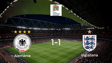 Alemania e Inglaterra empatan 1-1 y se reparten los puntos