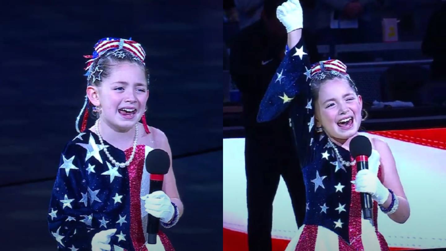 Kinsley Murray, niña de 8 años, se viraliza por su terrible desempeño al cantar el himno nacional