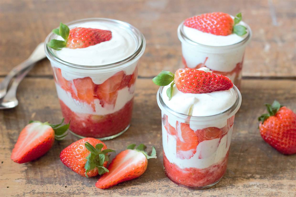 Fotografía de vasos con Yogurt. Foto: Pixabay