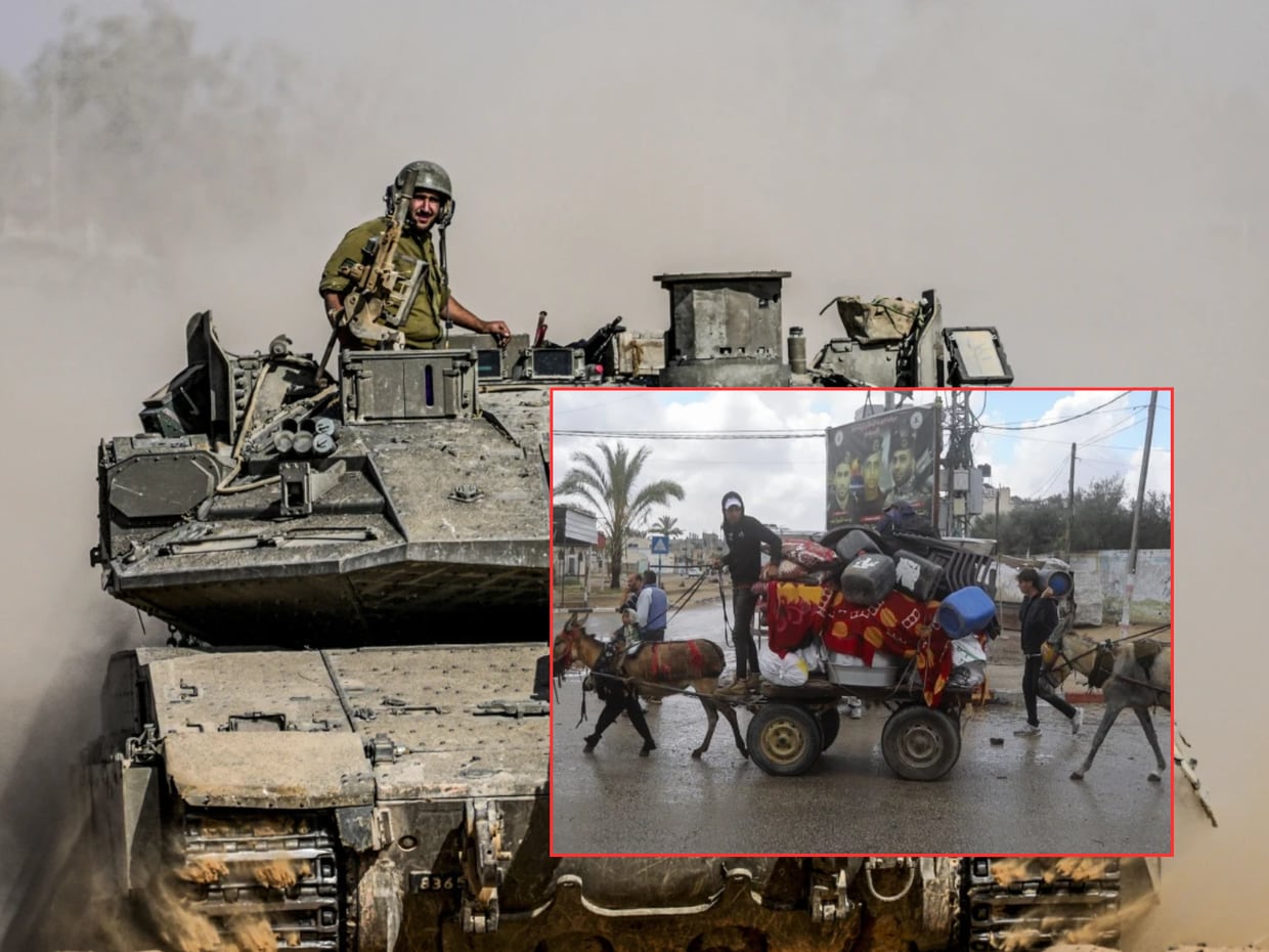 Palestinos evacúan área de Rafah tras advertencia de nuevos ataques israelíes. | AP