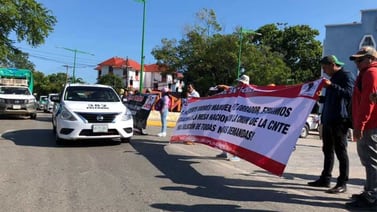 Video: Integrantes de la CNTE se manifiestan previo a reunión de AMLO con Presidentes en Palenque