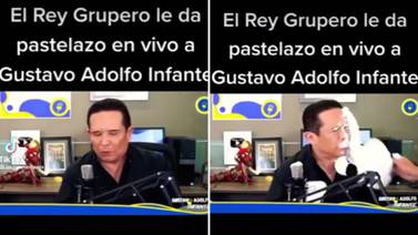 VIDEO: Rey Grupero le dio pastelazo a Gustavo Adolfo Infante en transmisión en vivo