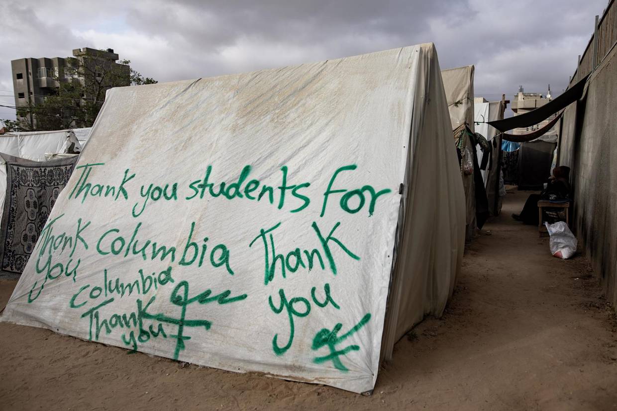 Desplazados palestinos agradecen a estudiantes de EU por su apoyo en protestas