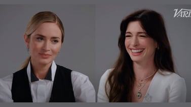 Reunión de "El diablo viste a la moda" con Anne Hathaway y Emily Blunt en Actors on Actors