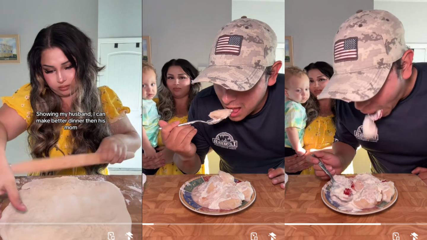 VIDEO: mujer se esfuerza en prepararle comida a su esposo pero él, al probarla, la termina escupiendo
