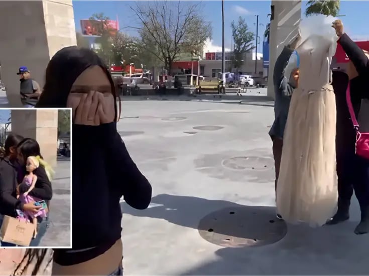 VIDEO: Sorprenden a joven con un vestido de XV años mientras bailaba vals en una plaza pública de Coahuila