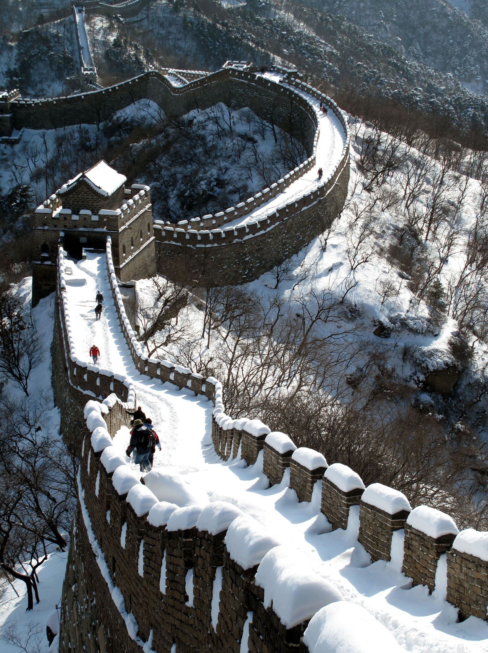 BJN00104118. La Gran Muralla China, en la sección de Mutianyu, se observa cubierta de nieve, en Beijing, capital de China.
NOTIMEX/FOTO/BU XIANGDONG-XINHUA/COR/WEA/