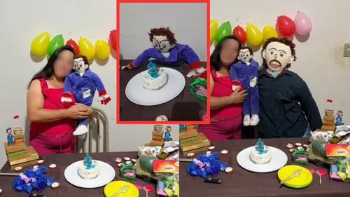 VIDEO: Mujer casada con muñeco de trapo celebró cumpleaños de su hijo, otro muñeco de trapo