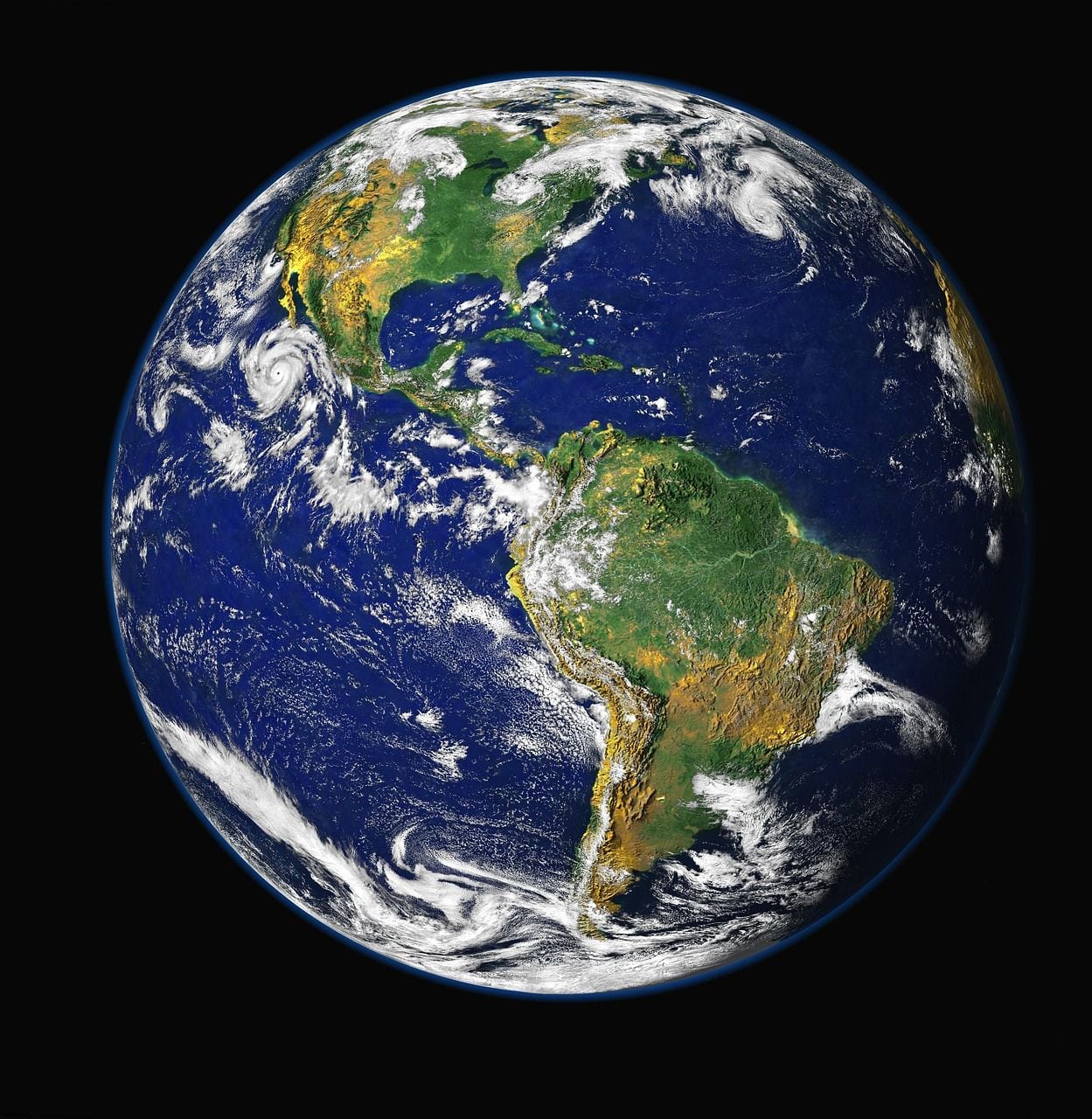 Fotografía de la Tierra vista desde el espacio. En la imagen se ve el continente americano. Foto: Pixabay