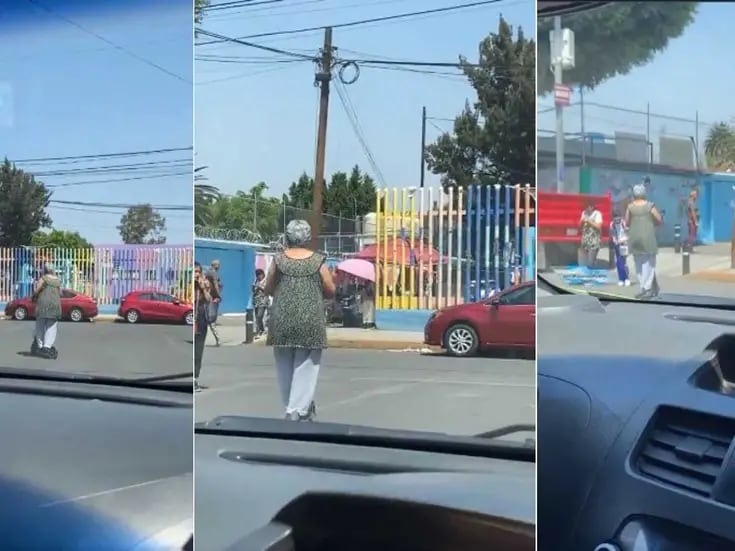 VIDEO: Abuelita es captada yendo en ‘patín’ por su nieto a la escuela y se hace viral