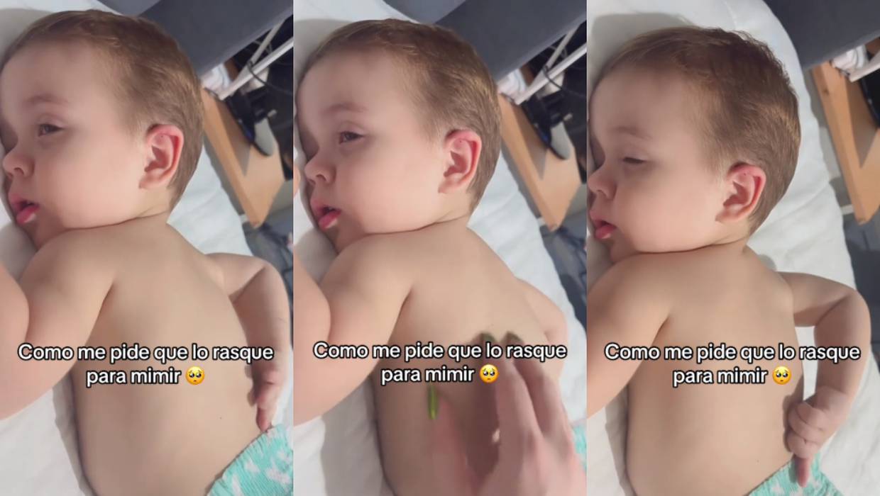 TikTok: bebé se vuelve viral por insistirle a su mamá que lo siga sobando para dormirse