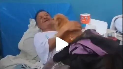 Conmovedor encuentro: perrita se infiltro en hospital para reunirse con su dueño enfermo