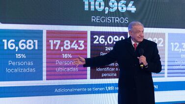 AMLO reconoce que hay más de 92 mil desparecidos en México