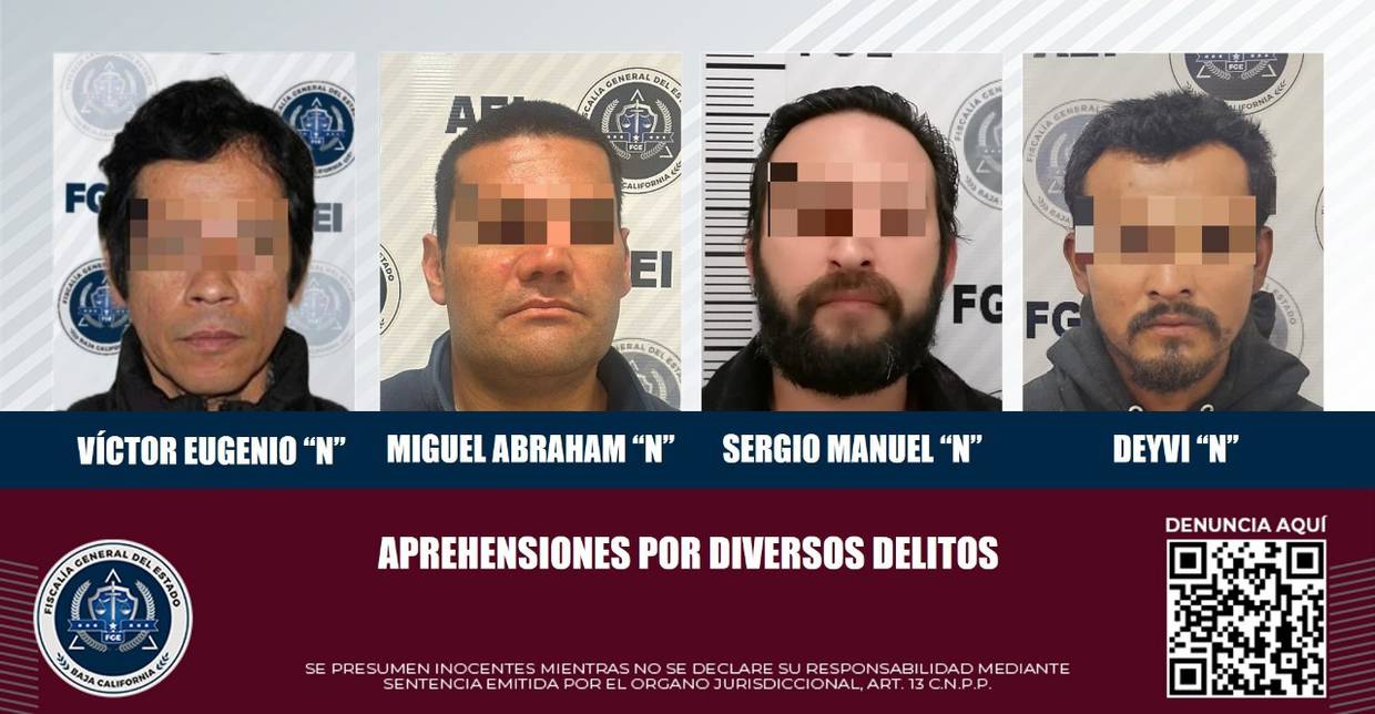 Policiaca Tijuana: detienen a 4 por distintos delitos
