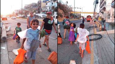 Viral: Niño sorprende con disfraz de "Huracán Otis" para pedir dulces en Acapulco