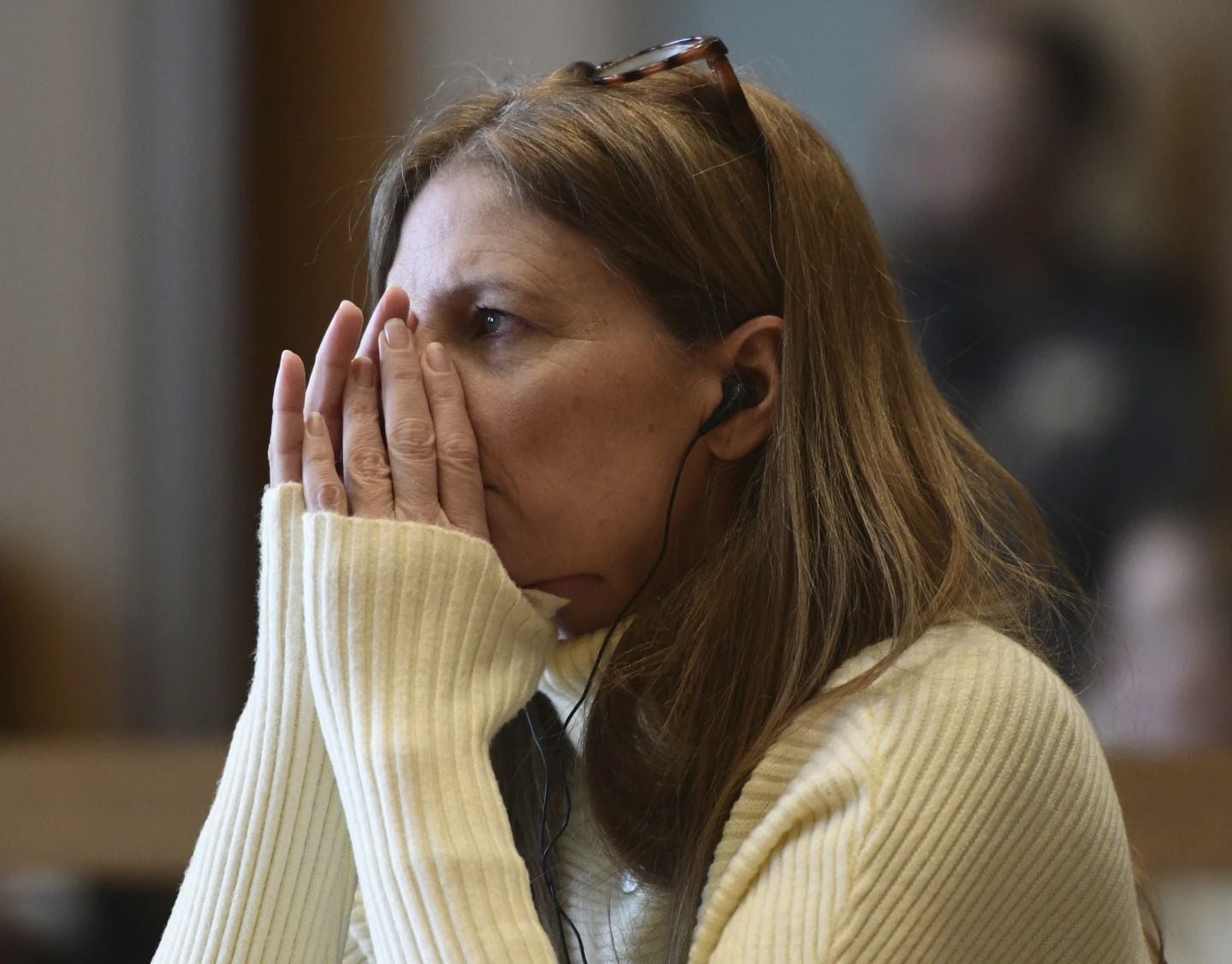 Este viernes, Michelle Troconis fue encontrada culpable en el encubrimiento de asesinato de Jennifer Dulos. | AP