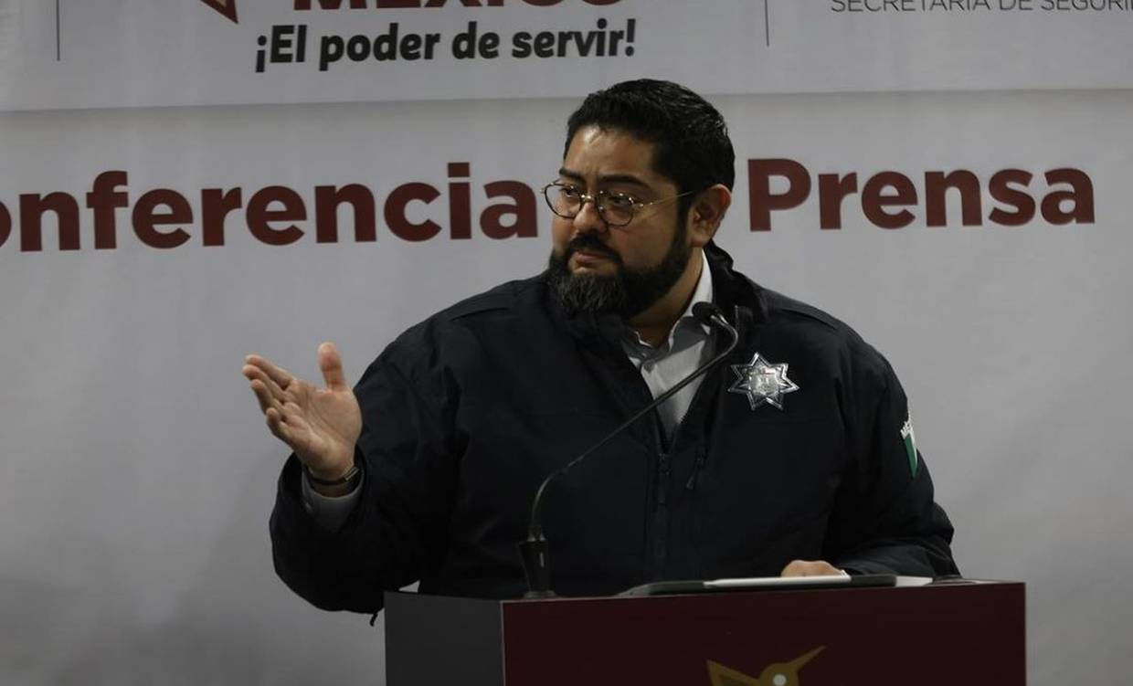 Andrés Andrade Téllez, secretario de seguridad del Estado de México en conferencia de prensa