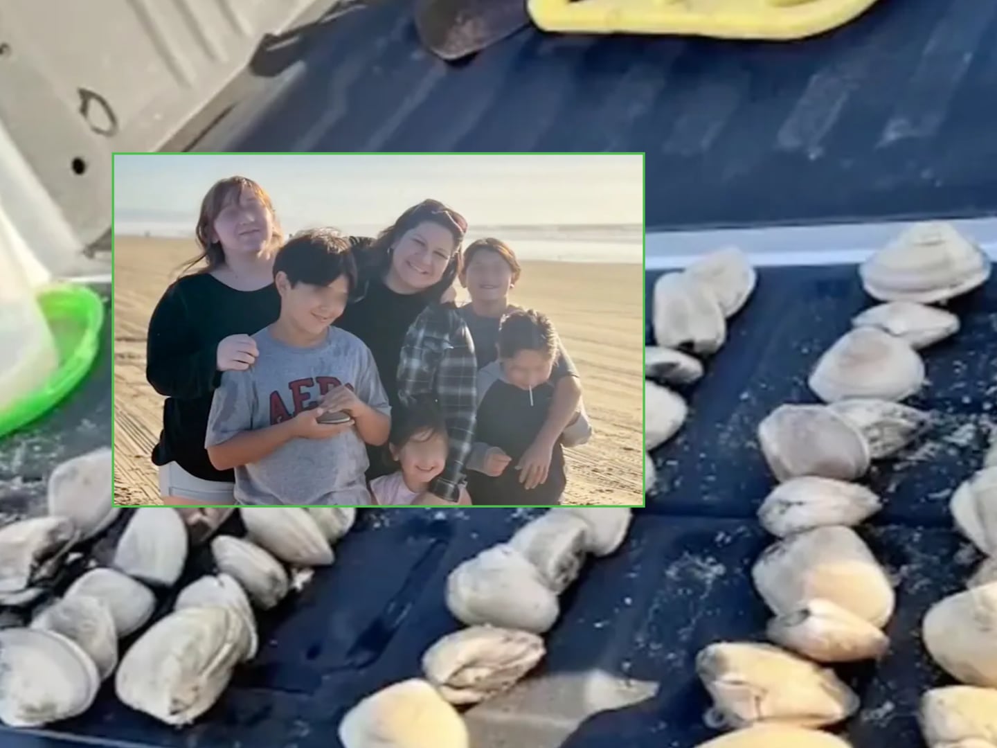 Los niños habían recolectado un total de 72 almejas confundiéndolas con conchas marinas. | KFSN-TV