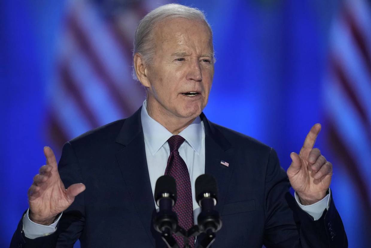 El presidente Joe Biden en acto de campaña electoral el domingo 4 de febrero del 2024. | AP