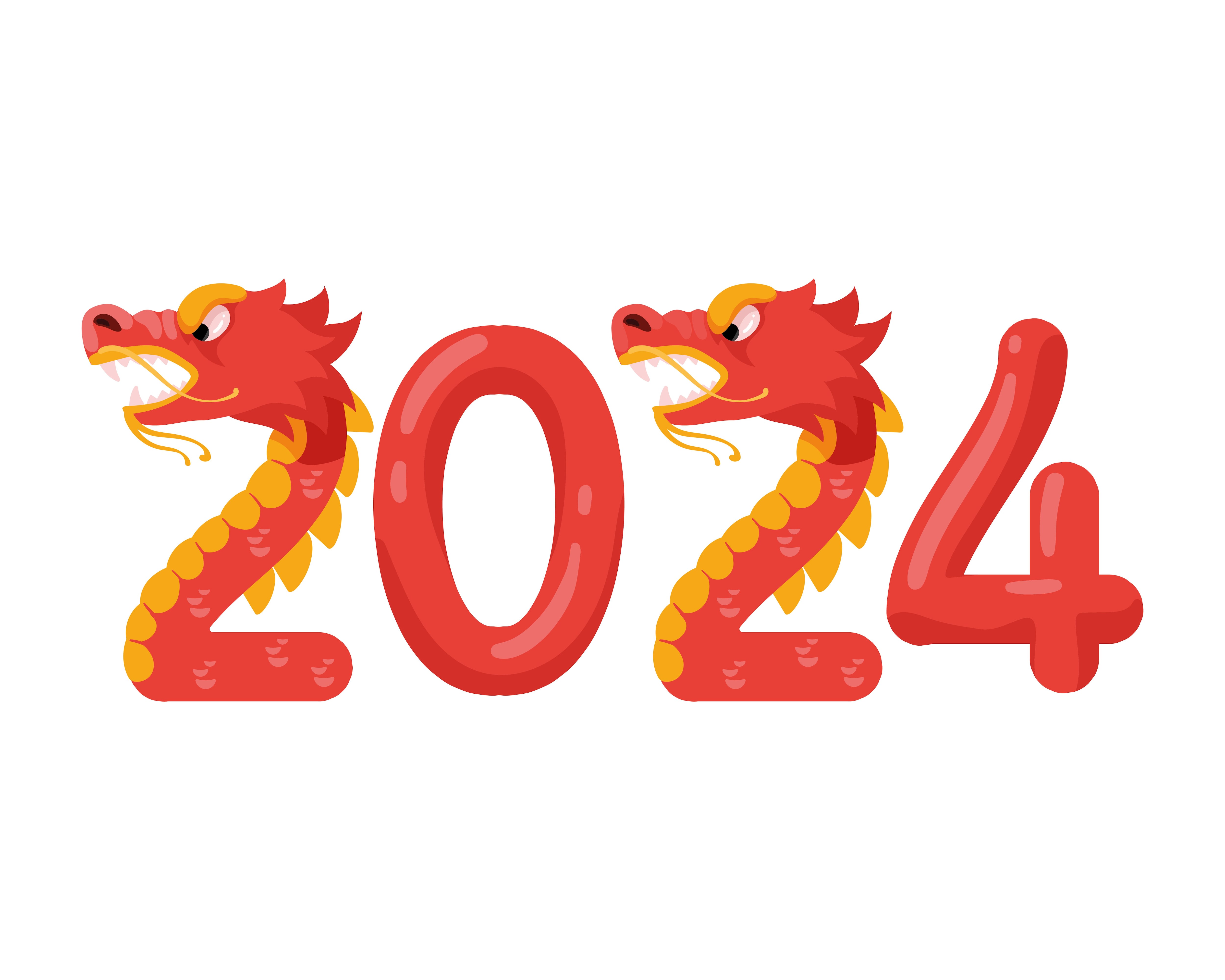 2024 new year chinese isolated illustration