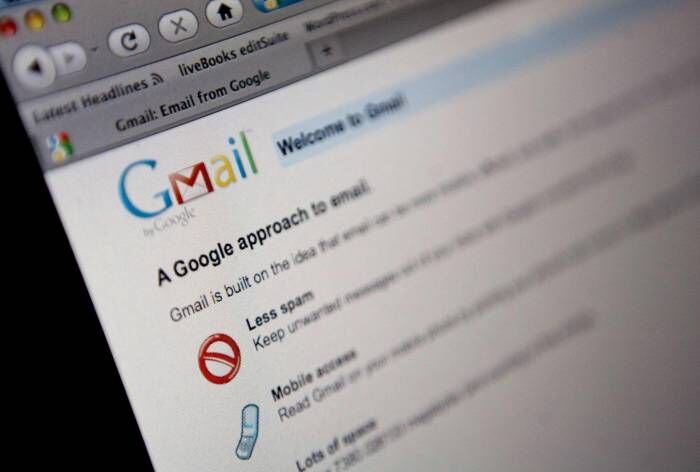 Así lucía Gmail, servicio de correo electrónico, en sus primeros años.