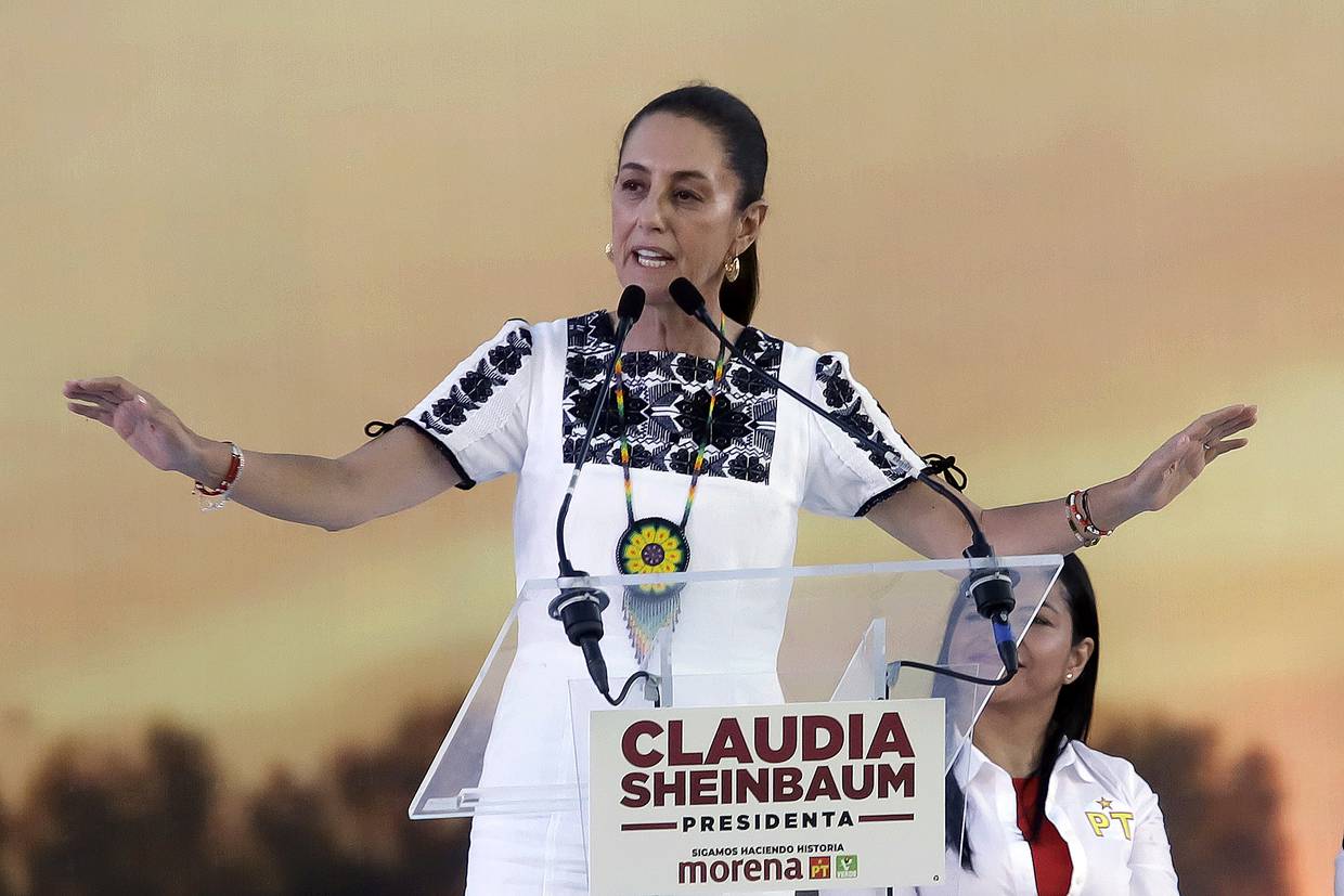 La candidata presidencial del oficialismo Movimiento de Regeneración Nacional (Morena), Claudia Sheinbaum en Puebla (México). Imagen de archivo. EFE/ Hilda Ríos