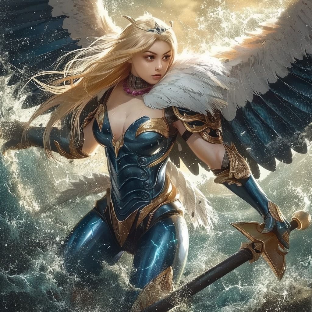 A través de los ojos de la inteligencia artificial, Marin de Águila se transforma en una figura fascinante con alas, añadiendo un toque mágico a su imagen.