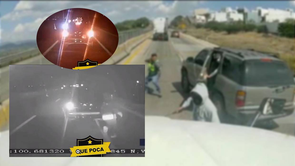 Tráileres embisten a ladrones en autopista Querétaro-Celaya. // Foto: Archivo El Universal/Captura de video: Redes sociales