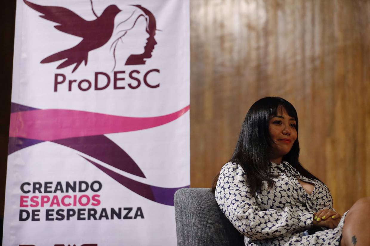 La cofundadora de la Alianza Mexicana de Trabajadoras Sexuales (Amets), María Midori, participa este martes durante el anuncio de la Coalición Laboral Puteril (CLaP), en Ciudad de México | FOTO EFE/ Sáshenka Gutiérrez