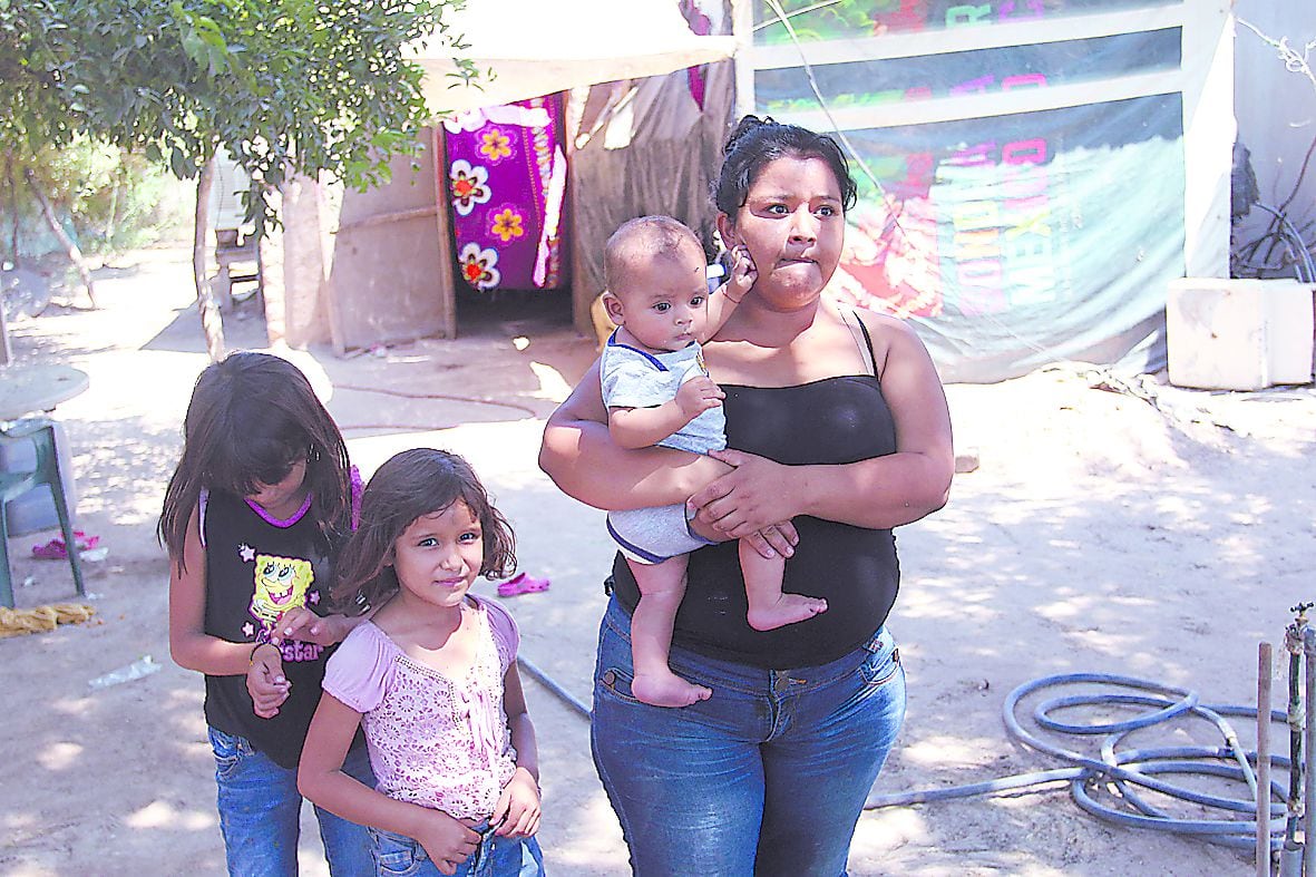 Gabriela García Gómez del poblado Miguel Alemán tiene TV,  pero no tiene celular para descargar las tareas que por este medio encargan los maestros.   