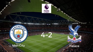  Manchester City se lleva tres puntos tras derrotar 4-2 a Crystal Palace 