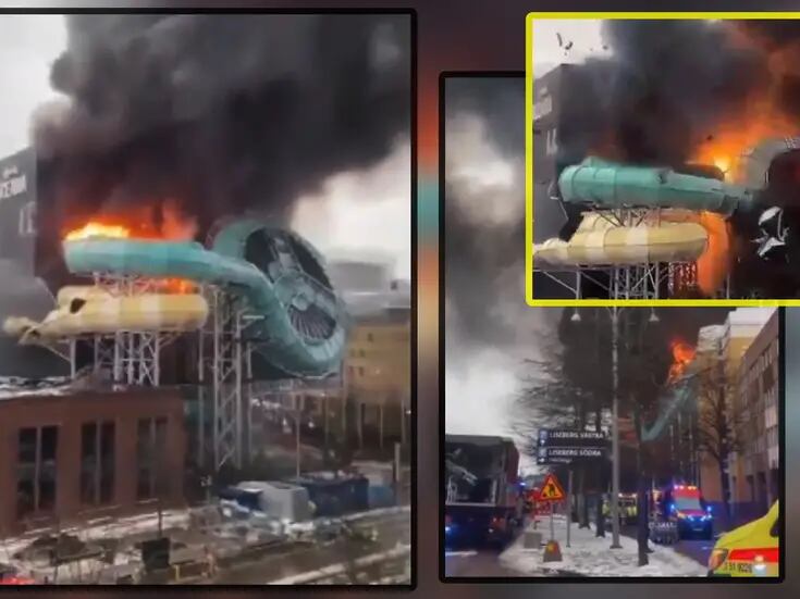 VIDEO: Explosión en parque acuático desata colosal incendio en varias atracciones en Suecia