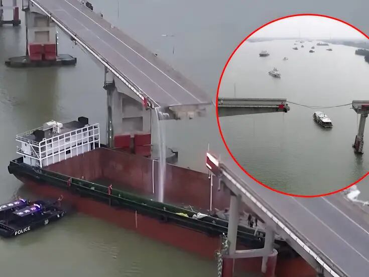 China: Buque desata mortal avalancha de autos al agua tras chocar sus contenedores contra puente