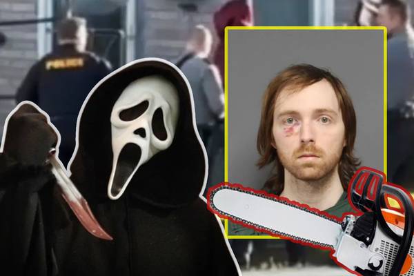 Hombre con disfraz de “Scream” mata a su vecino con motosierra y luego se va a casa a ver una película