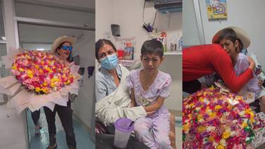 VIDEO: “El Patrón” cumple el sueño de niña con cáncer y le lleva flores al hospital
