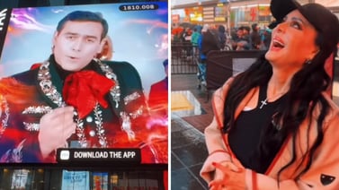 Maribel Guardia se emociona al ver a Julián Figueroa en pantallas del Time Square en Nueva York