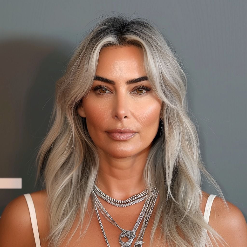 Cautivadora a los 65: La IA revela una Kim Kardashian con estilo y gracia."
"Envejecimiento elegante: La proyección visual de Midjourney muestra a Kim con un toque de canas y pocos signos de la edad.