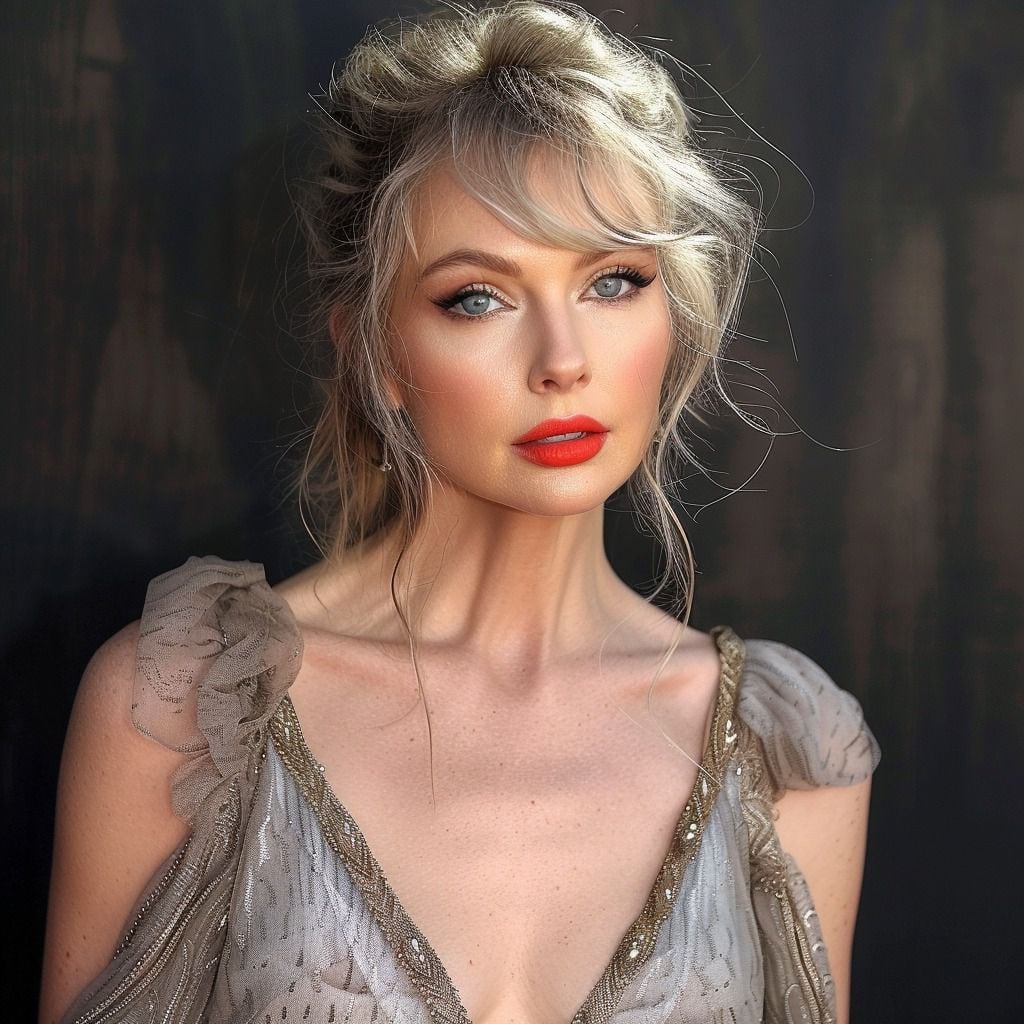 Arrugas leves, cabello rubio: Así se ve Taylor Swift a los 60 según la creatividad de la inteligencia artificial.