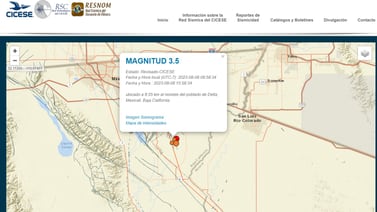 Reporta Protección Civil Baja California sismo magnitud 3.5 en Mexicali