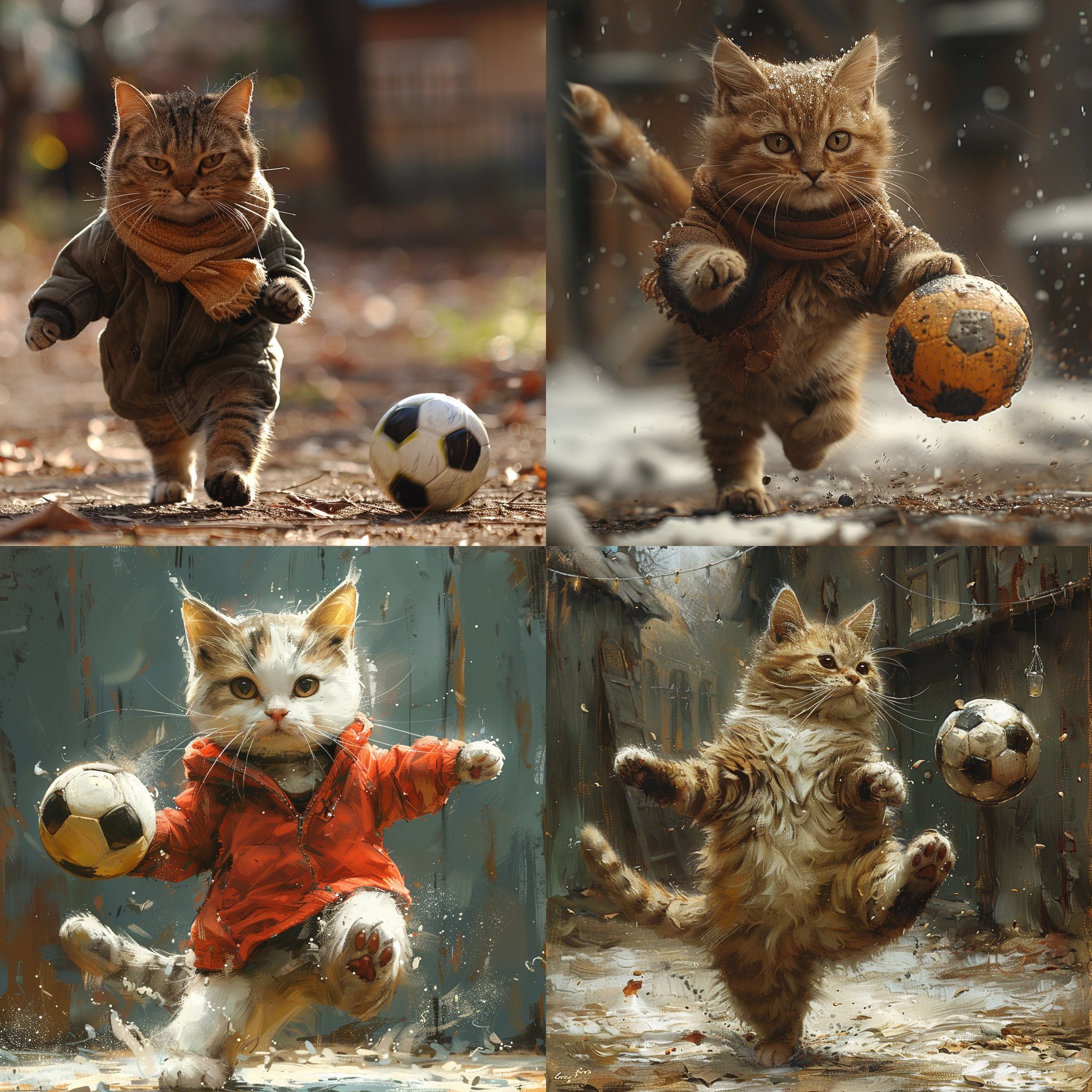 Gato futbolista según la Inteligencia Artificial de Midjourney