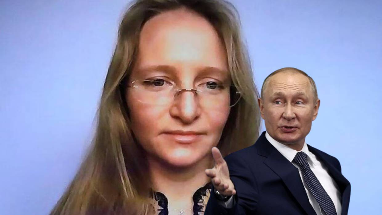 Katrina, hija de Putin, apareció de manera extraña en la televisión de Rusia.