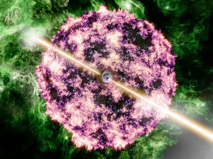 El mayor estallido de rayos gamma de la historia salió  del colapso de una estrella masiva
