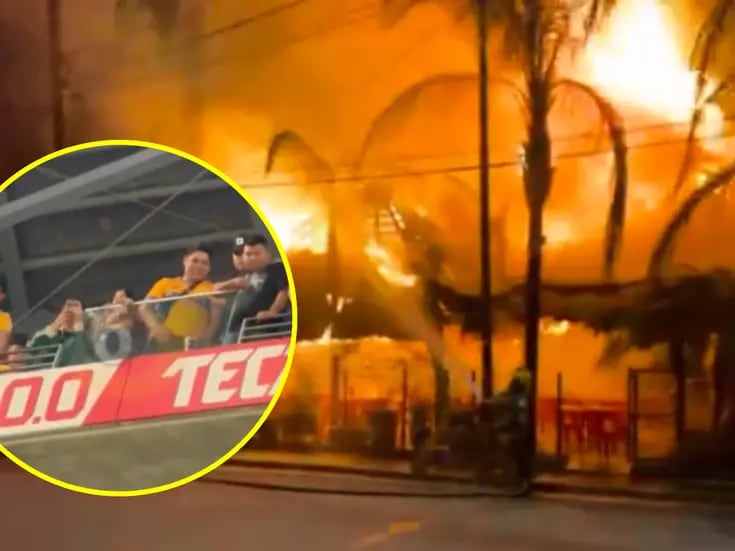 VIDEO: Incendio provocado por aficionados en Nuevo León tras Clásico Regio