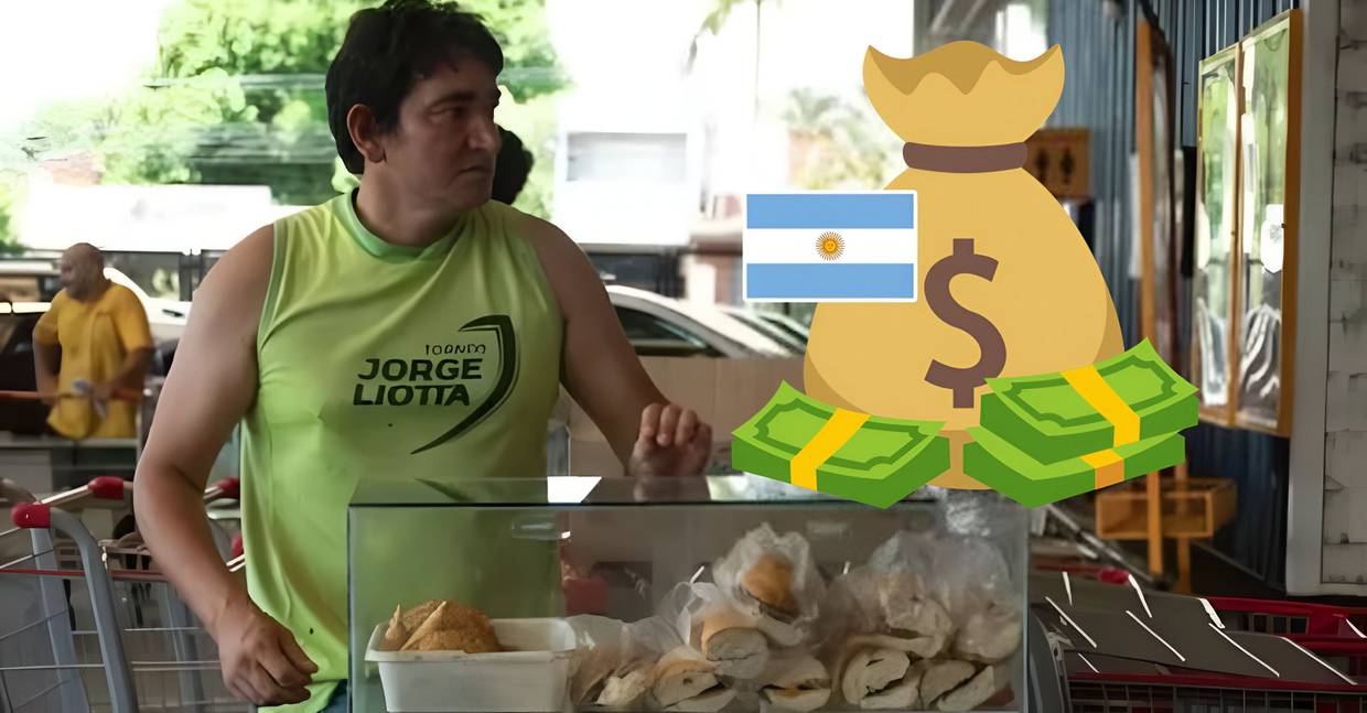 Sandwichero regresa bolso con millones de pesos argentinos y su razón se viraliza. | Twitter @porqueTTarg
